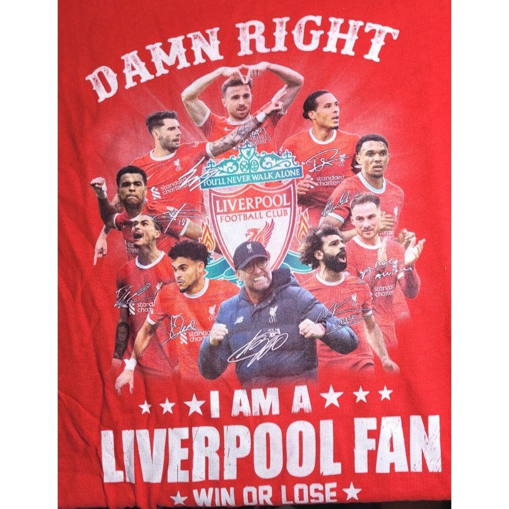 Damn Right‎ Liverpool Fan Win or Lose T-Shirt - Red - Size 5XL